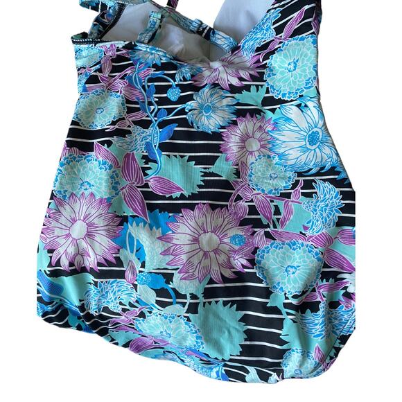 Sunseeker Womens D cup Underwire One Piece Blue Floral Swimsuit USA Size 8 - Picture 4 of 9